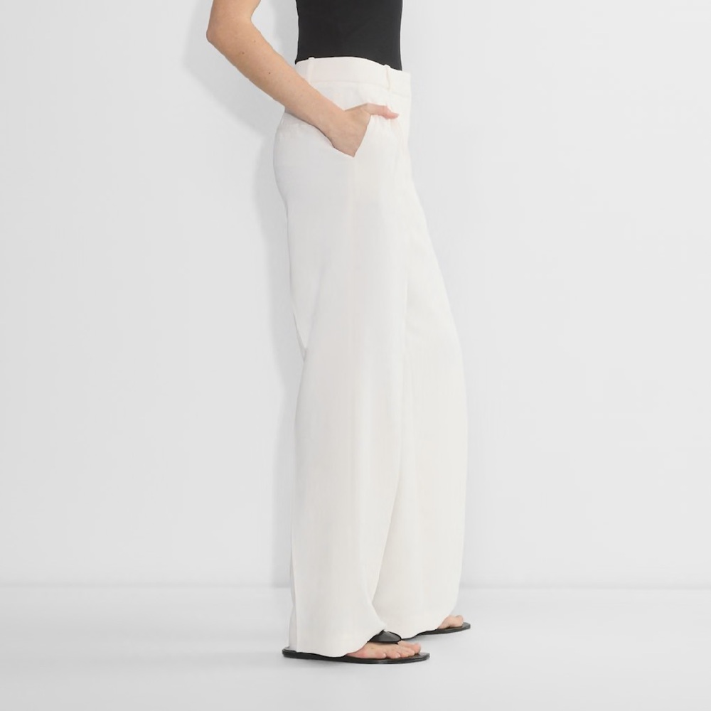 Wilfred Wide Leg High-Waist Cream Trousers